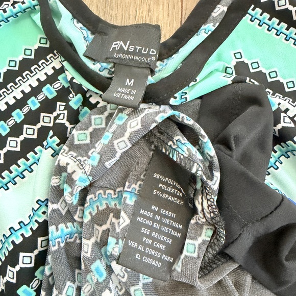 RN Studio Chevron sleeveless dress shift pullover summer - Picture 5 of 5